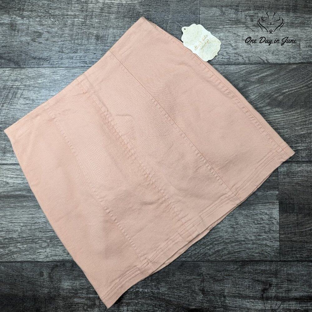 Altar'd State Mini Skirt Blush Pink Peach Paneled Back Zip NWT Size L